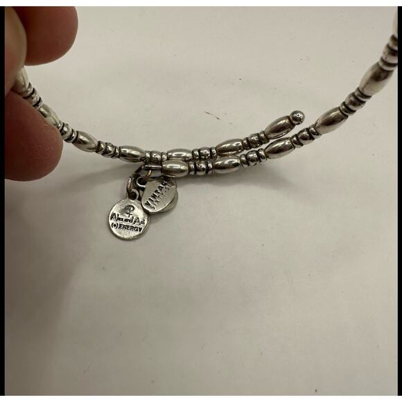 Alex & Ani LOVE Spellout Script Vintage 66 Adjustable Bracelet Silvertone - Picture 4 of 8